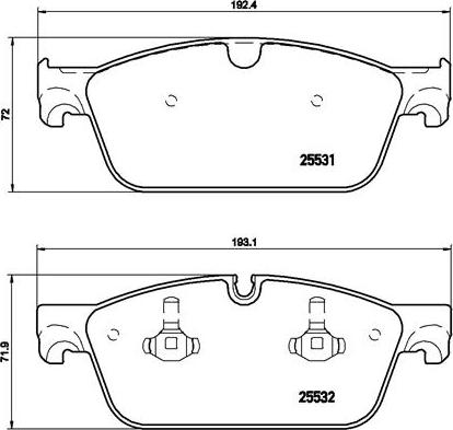 Brembo P 50 102 - Bremžu uzliku kompl., Disku bremzes adetalas.lv