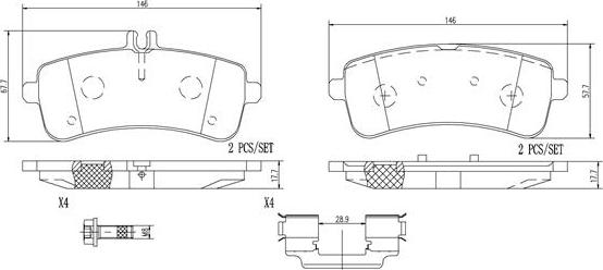 Brembo P50132N - Bremžu uzliku kompl., Disku bremzes adetalas.lv