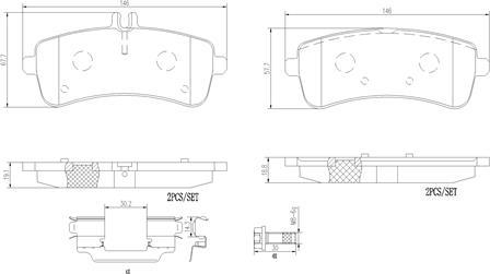 Brembo P50125N - Bremžu uzliku kompl., Disku bremzes adetalas.lv