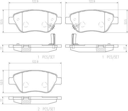 Brembo P66001N - Bremžu uzliku kompl., Disku bremzes adetalas.lv