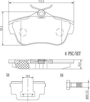 Brembo P61095N - Bremžu uzliku kompl., Disku bremzes adetalas.lv