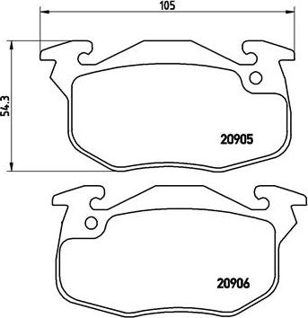 Brembo P 61 097 - Bremžu uzliku kompl., Disku bremzes adetalas.lv