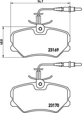 Brembo P 61 050 - Bremžu uzliku kompl., Disku bremzes adetalas.lv