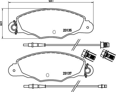 Brembo P 61 061 - Bremžu uzliku kompl., Disku bremzes adetalas.lv