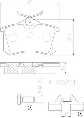 Brembo P61088N - Bremžu uzliku kompl., Disku bremzes adetalas.lv