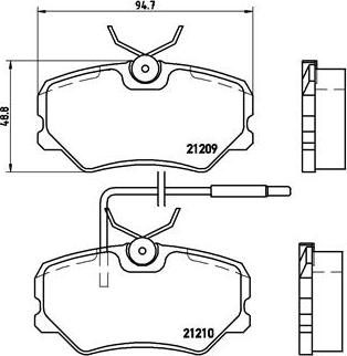 Brembo P 61 035 - Bremžu uzliku kompl., Disku bremzes adetalas.lv