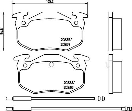 Brembo P 61 029 - Bremžu uzliku kompl., Disku bremzes adetalas.lv