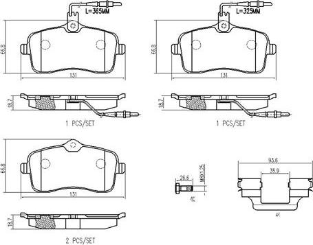 Brembo P61109N - Bremžu uzliku kompl., Disku bremzes adetalas.lv