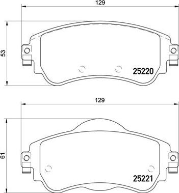 Brembo P 61 105 - Bremžu uzliku kompl., Disku bremzes adetalas.lv