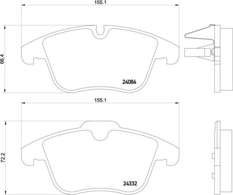 Brembo P 61 106 - Bremžu uzliku kompl., Disku bremzes adetalas.lv