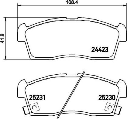 Brembo P 61 108 - Bremžu uzliku kompl., Disku bremzes adetalas.lv