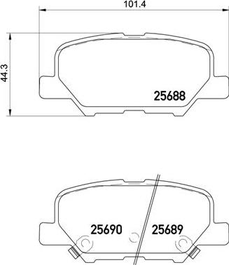 Brembo P 61 111 - Bremžu uzliku kompl., Disku bremzes adetalas.lv