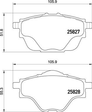 Brembo P 61 124 - Bremžu uzliku kompl., Disku bremzes adetalas.lv