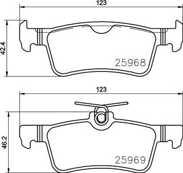 Brembo P61126N - Bremžu uzliku kompl., Disku bremzes adetalas.lv