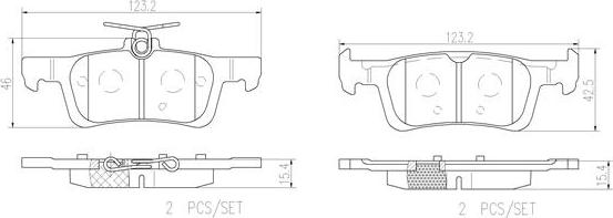 Brembo P61121N - Bremžu uzliku kompl., Disku bremzes adetalas.lv