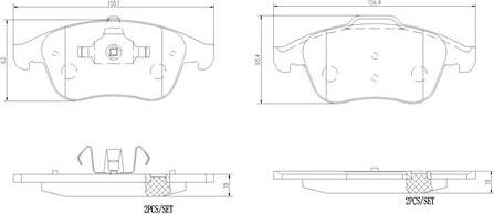 Brembo P68045N - Bremžu uzliku kompl., Disku bremzes adetalas.lv