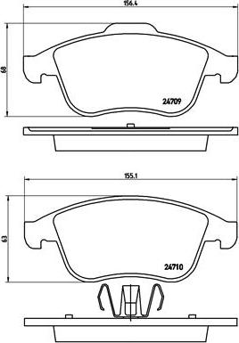 Brembo P 68 046 - Bremžu uzliku kompl., Disku bremzes adetalas.lv