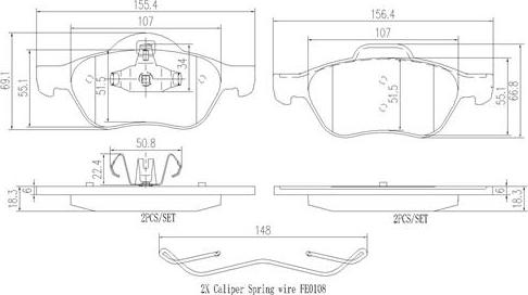 Brembo P68048N - Bremžu uzliku kompl., Disku bremzes adetalas.lv