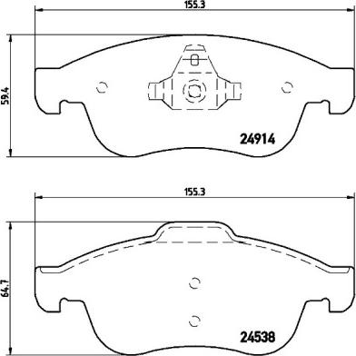 Brembo P 68 050X - Bremžu uzliku kompl., Disku bremzes adetalas.lv