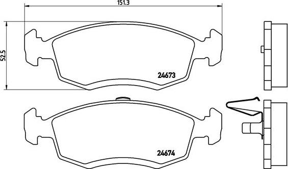 Brembo P 68 039 - Bremžu uzliku kompl., Disku bremzes adetalas.lv