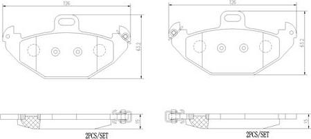 Brembo P 68 021 - Bremžu uzliku kompl., Disku bremzes adetalas.lv