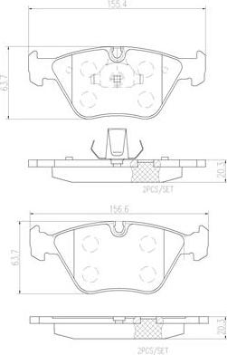 Brembo P06043N - Bremžu uzliku kompl., Disku bremzes adetalas.lv