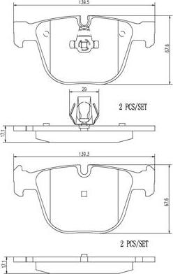 Brembo P06050N - Bremžu uzliku kompl., Disku bremzes adetalas.lv