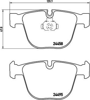 Brembo P 06 050 - Bremžu uzliku kompl., Disku bremzes adetalas.lv