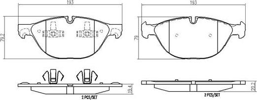 Brembo P06058N - Bremžu uzliku kompl., Disku bremzes adetalas.lv