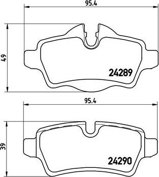 Brembo P 06 052 - Bremžu uzliku kompl., Disku bremzes adetalas.lv