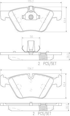 Brembo P06057N - Bremžu uzliku kompl., Disku bremzes adetalas.lv