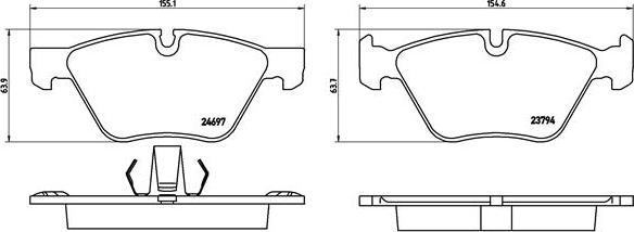 Brembo P 06 060 - Bremžu uzliku kompl., Disku bremzes adetalas.lv