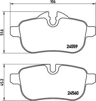 Brembo P 06 062 - Bremžu uzliku kompl., Disku bremzes adetalas.lv