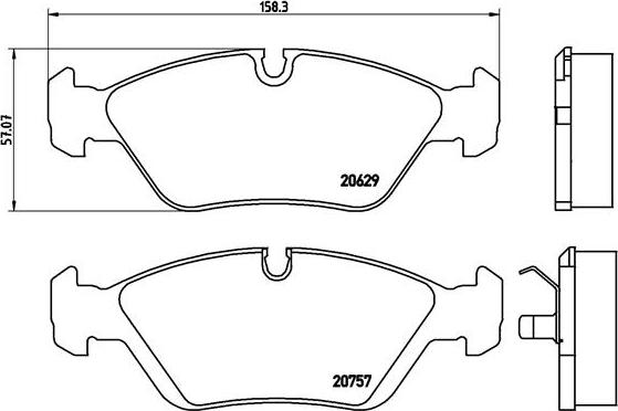 Brembo P 06 008 - Bremžu uzliku kompl., Disku bremzes adetalas.lv