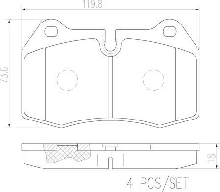 Brembo P06018N - Bremžu uzliku kompl., Disku bremzes adetalas.lv