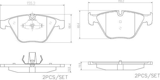 Brembo P06081N - Bremžu uzliku kompl., Disku bremzes adetalas.lv