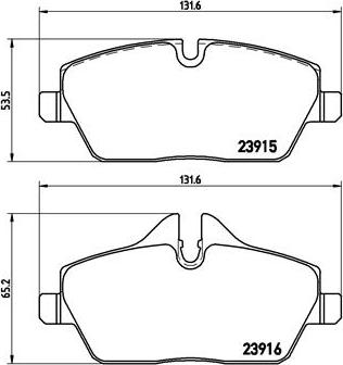 Brembo P 06 034 - Bremžu uzliku kompl., Disku bremzes adetalas.lv