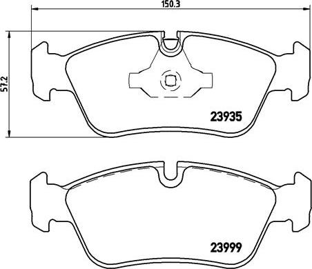 Brembo P 06 035 - Bremžu uzliku kompl., Disku bremzes adetalas.lv