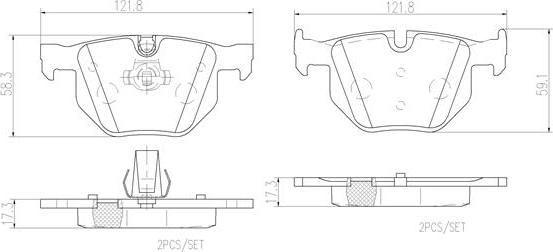 Brembo P06033N - Bremžu uzliku kompl., Disku bremzes adetalas.lv