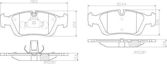 Brembo P06024N - Bremžu uzliku kompl., Disku bremzes adetalas.lv