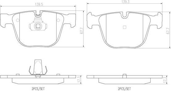 Brembo P06026N - Bremžu uzliku kompl., Disku bremzes adetalas.lv