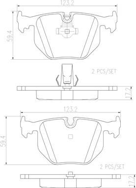 Brembo P06020N - Bremžu uzliku kompl., Disku bremzes adetalas.lv