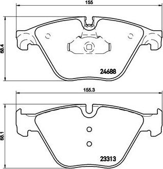 Brembo P 06 074 - Bremžu uzliku kompl., Disku bremzes adetalas.lv