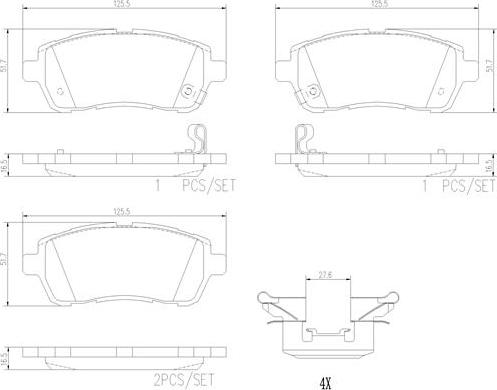 Brembo P16013N - Bremžu uzliku kompl., Disku bremzes adetalas.lv