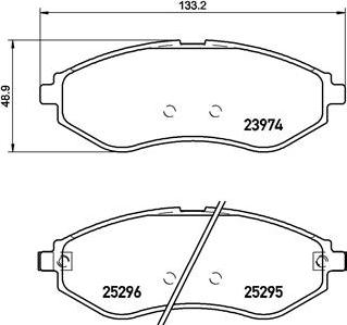 Brembo P 10 057 - Bremžu uzliku kompl., Disku bremzes adetalas.lv