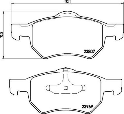 Brembo P 11 013 - Bremžu uzliku kompl., Disku bremzes adetalas.lv