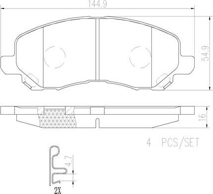 Brembo P11026N - Bremžu uzliku kompl., Disku bremzes adetalas.lv