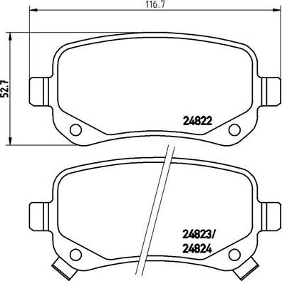 Brembo P 11 021 - Bremžu uzliku kompl., Disku bremzes adetalas.lv