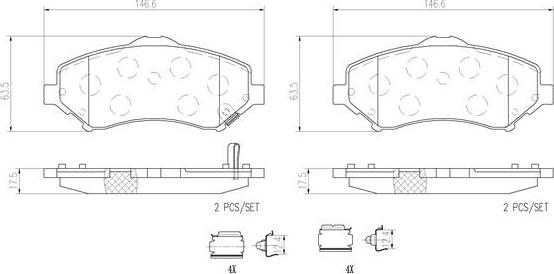 Brembo P11022N - Bremžu uzliku kompl., Disku bremzes adetalas.lv