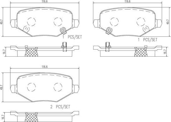 Brembo P18029N - Bremžu uzliku kompl., Disku bremzes adetalas.lv